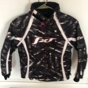 FXR snowmobile jacket size 6 pink black white